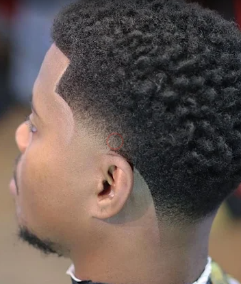 Back view of a blended drop fade